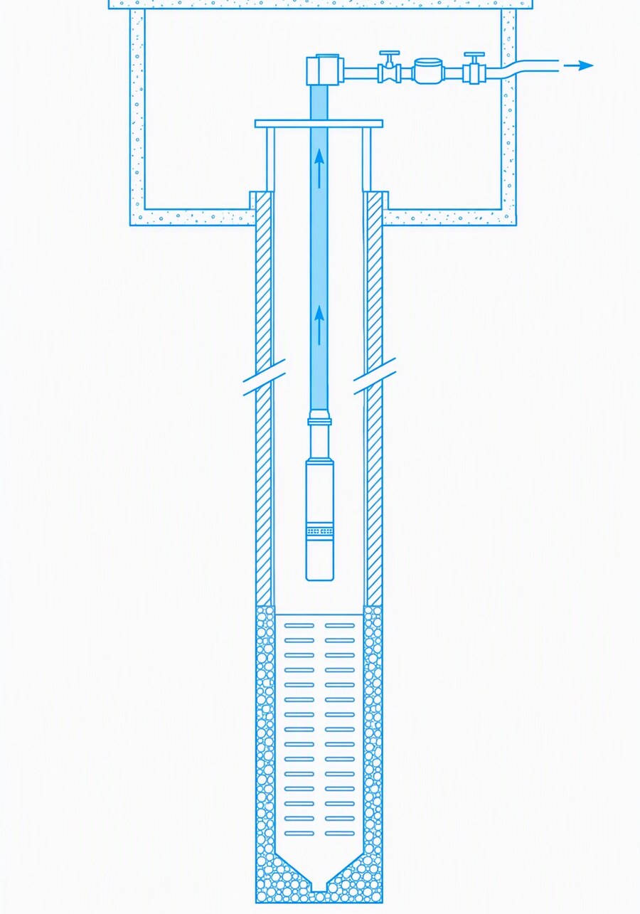 Schema di una colonna di mandata